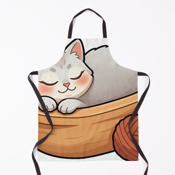 Item preview, Cozy Fluffy Burmilla Cat Curled Up in an Oval Wooden Dough Trough designed and sold by pumsquare.