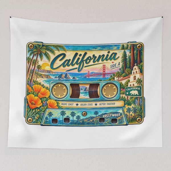 Item preview, California Retro Cassette Tape designed and sold by Whimspired By Paxx.