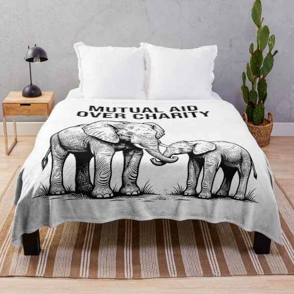 Item preview, Mutual Aid Over Charity Elephant Quote    designed and sold by Owcomm.