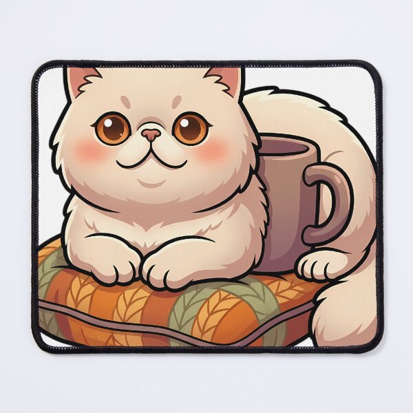 Item preview, Cozy Fluffy Exotic Shorthair Cat Resting Its Paws on a Soft Cushion designed and sold by pumsquare.