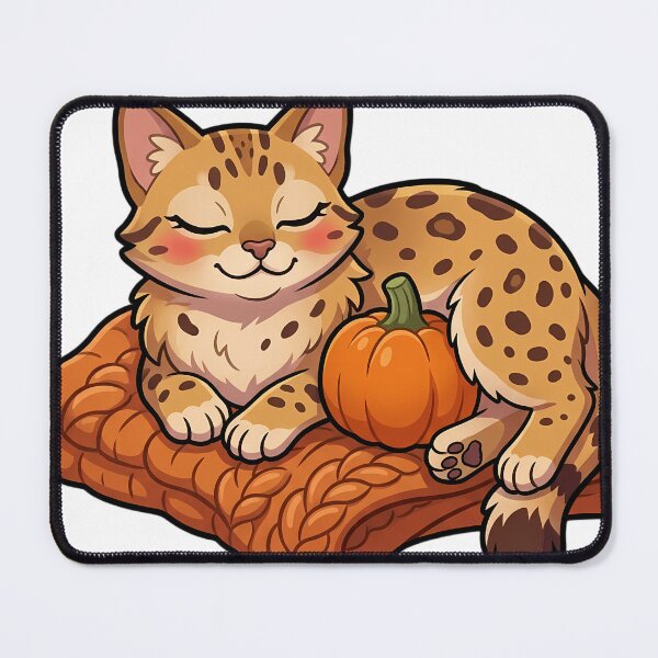 Item preview, Cozy Fluffy Ocicat Cat Curled Up Asleep on a Chunky Knitted Blanket designed and sold by pumsquare.