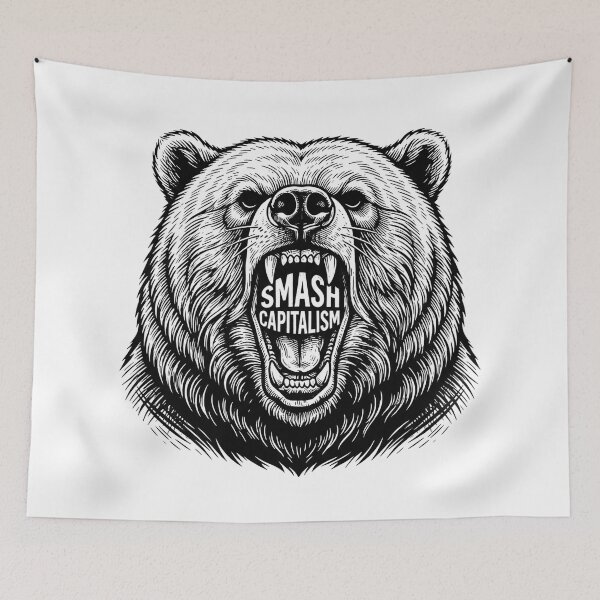 Item preview, Smash Capitalism Angry Grizzly Bear Face designed and sold by Owcomm.