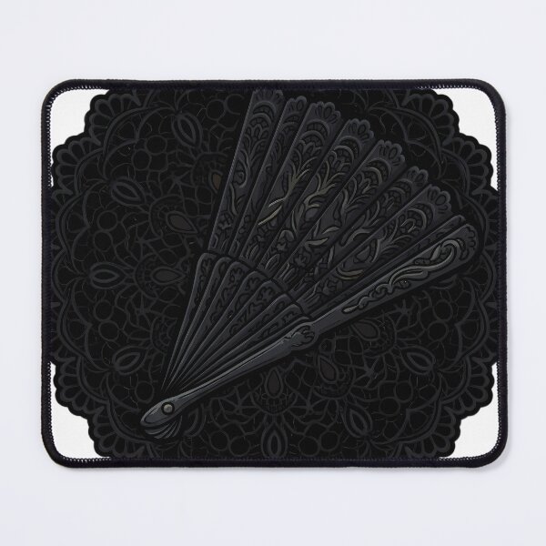 Item preview, Black Lace Occult Objet — Black Lace Hand Fan in a Lace Medallion designed and sold by IllumeInk.