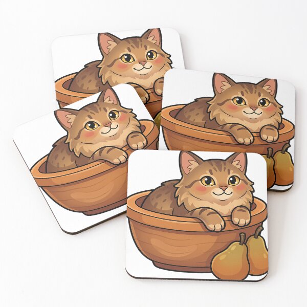 Item preview, Cozy Fluffy Chausie Cat Sitting in a Wooden Dough Bowl designed and sold by pumsquare.