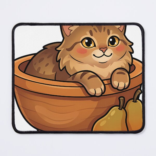 Item preview, Cozy Fluffy Chausie Cat Sitting in a Wooden Dough Bowl designed and sold by pumsquare.