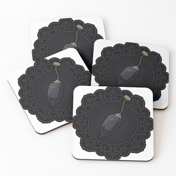 Item preview, Black Lace Occult Objet — Obsidian Pendulum in a Lace Medallion designed and sold by IllumeInk.
