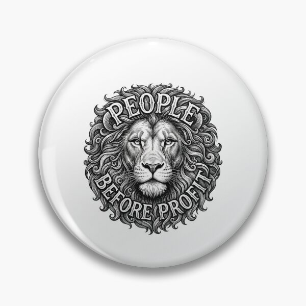 Item preview, People Before Profit Lion Vintage Engraving Quote designed and sold by Owcomm.