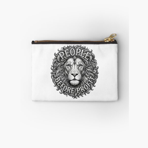 Item preview, People Before Profit Lion Vintage Engraving Quote designed and sold by Owcomm.