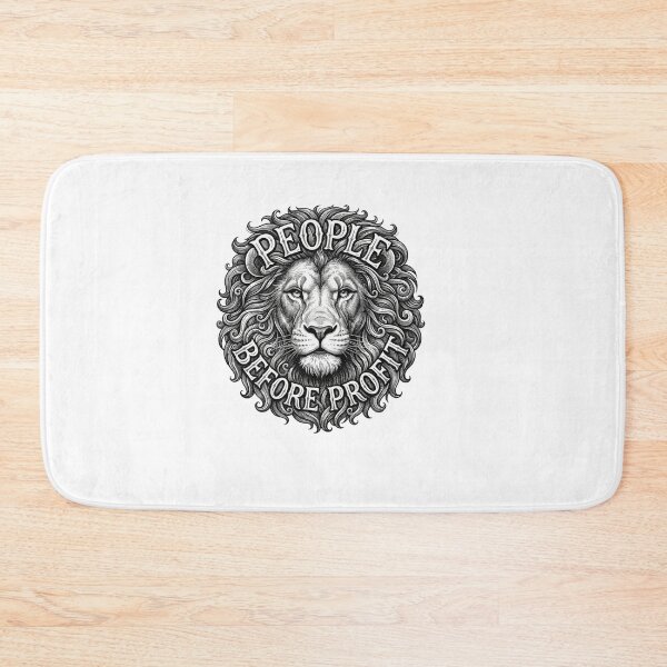 Item preview, People Before Profit Lion Vintage Engraving Quote designed and sold by Owcomm.
