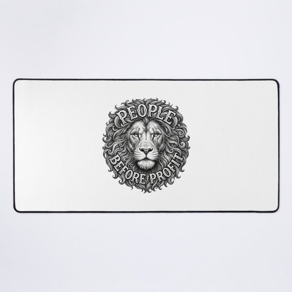 Item preview, People Before Profit Lion Vintage Engraving Quote designed and sold by Owcomm.