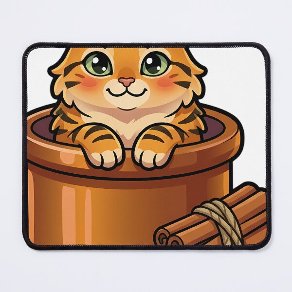 Item preview, Cozy Fluffy Toyger Cat Sitting in a Copper Preserving Pot designed and sold by pumsquare.