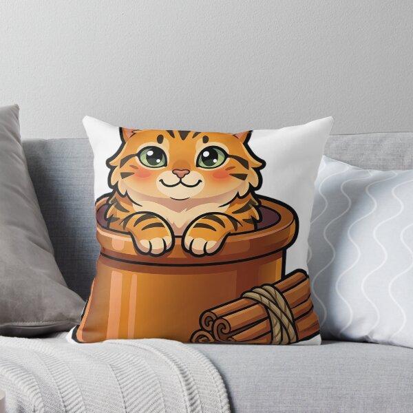 Item preview, Cozy Fluffy Toyger Cat Sitting in a Copper Preserving Pot designed and sold by pumsquare.