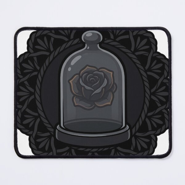 Item preview, Black Lace Occult Objet — Bell Jar with a Black Rose in a Lace Medallion designed and sold by IllumeInk.