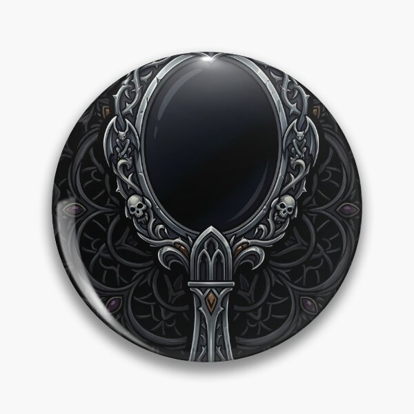 Item preview, Black Lace Occult Objet — Ornate Hand Mirror in a Lace Medallion designed and sold by IllumeInk.