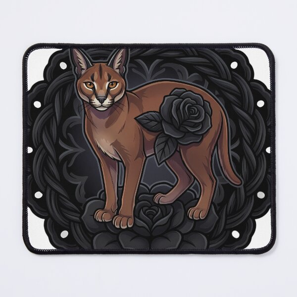 Item preview, Black Lace Occult Familiar — Caracal with a Lace Token designed and sold by IllumeInk.