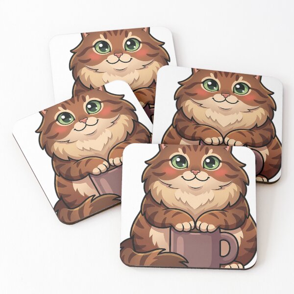 Item preview, Cozy Fluffy Siberian Cat Resting Its Paws on a Chunky Cocoa Mug designed and sold by pumsquare.
