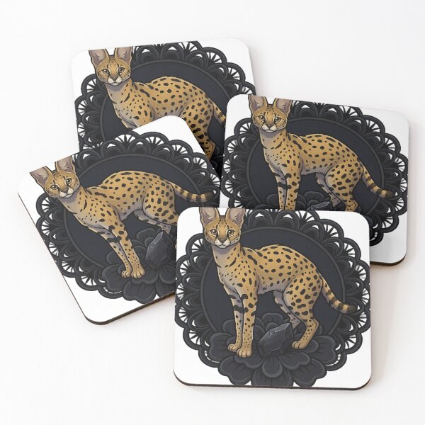 Item preview, Black Lace Occult Familiar — Serval with a Lace Token designed and sold by IllumeInk.
