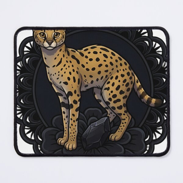 Item preview, Black Lace Occult Familiar — Serval with a Lace Token designed and sold by IllumeInk.