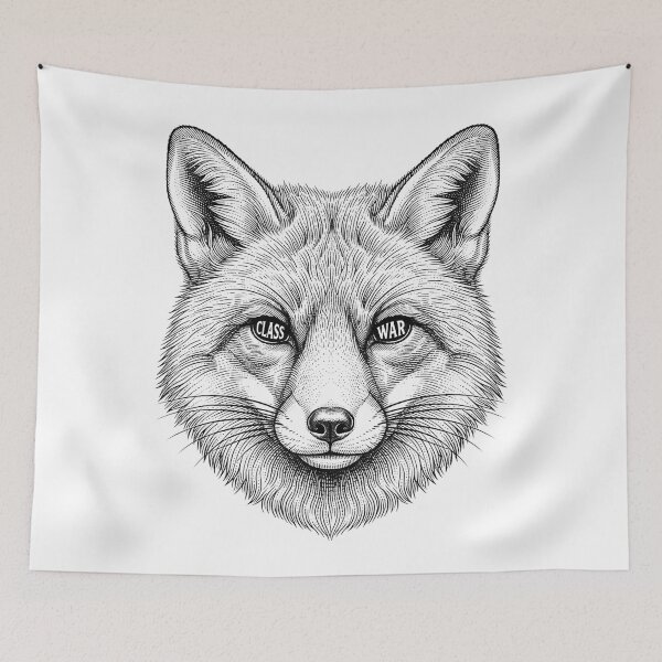 Item preview, Class War Fox Face Engraving Vector Illustration designed and sold by Owcomm.