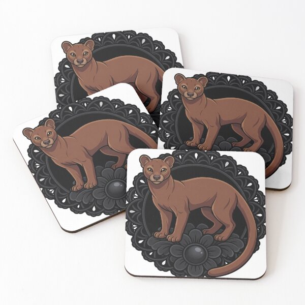 Item preview, Black Lace Occult Familiar — Fossa with a Lace Token designed and sold by IllumeInk.