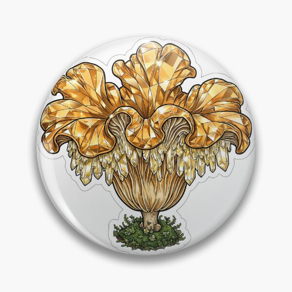 Item preview, Chanterelle Mushroom Crystal Sticker - Golden Topaz Fungi designed and sold by FineLineBotanical .