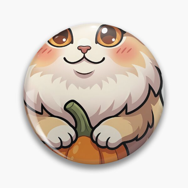 Item preview, Cozy Fluffy Napoleon Minuet Cat Resting Its Paws on a Small Autumn Pumpkin designed and sold by pumsquare.