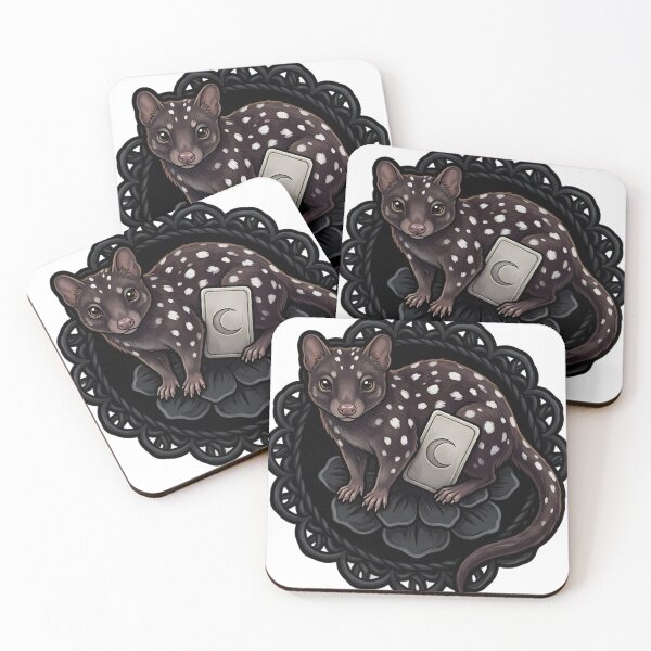 Item preview, Black Lace Occult Familiar — Quoll with a Lace Token designed and sold by IllumeInk.