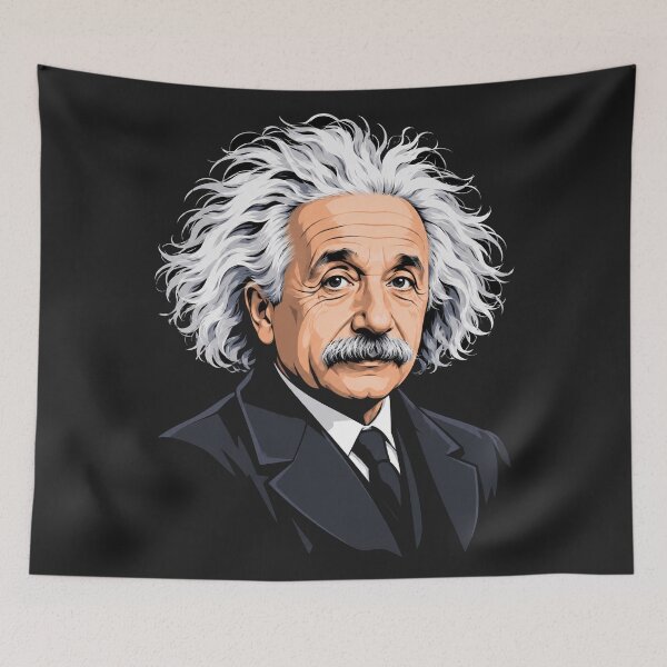 Item preview, Albert Einstein Portrait Vector Art Illustration designed and sold by Owcomm.