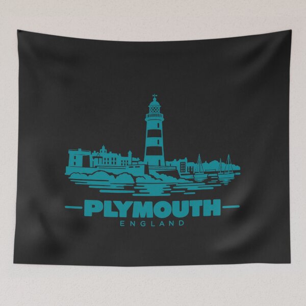 Item preview, Plymouth England Line Art Coastline Poster designed and sold by CMYKStudio.