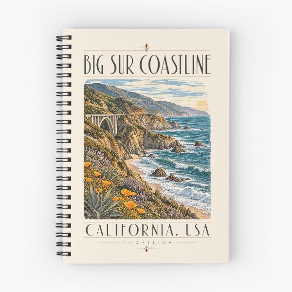 Item preview, Big Sur Coastline, California, USA [Vintage Illustration] designed and sold by elektronen.