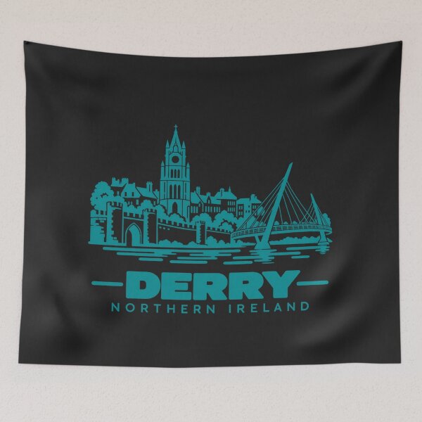 Item preview, Derry Northern Ireland Line Art Landmark Poster designed and sold by CMYKStudio.
