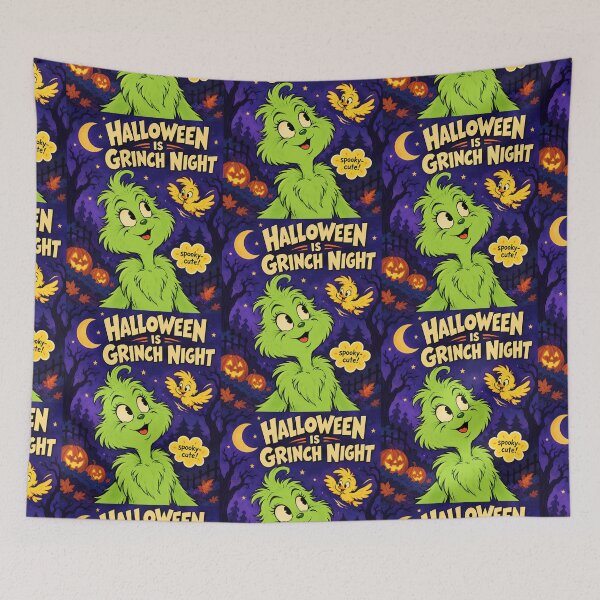 Item preview, Halloween is griCute Green Monster Halloween Night Retro Illustration Halloween is Green Night designed and sold by AnnaAndVibes.