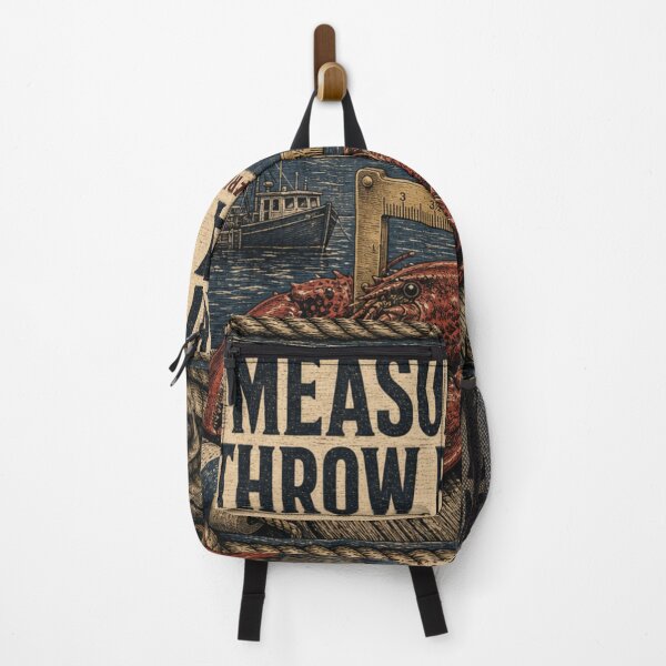 Item preview, Measure Twice Throw Back Once Lobster Gauge Vintage Emblem designed and sold by BoosterShop.