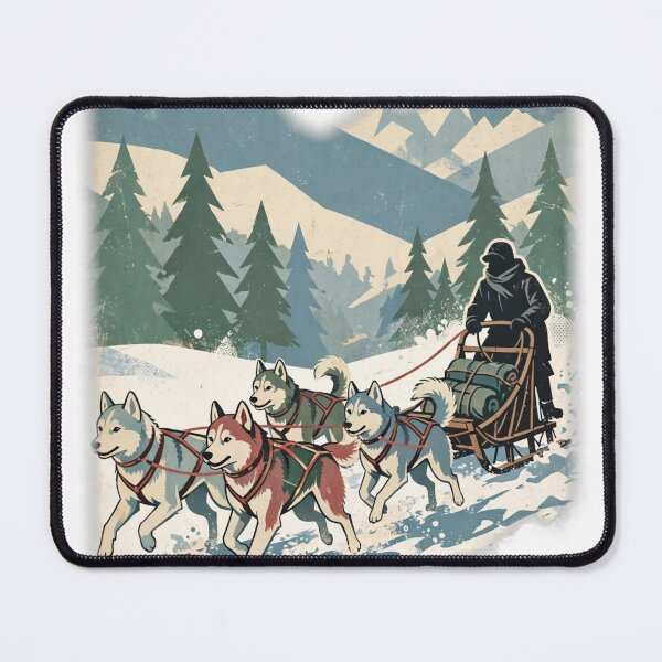 Item preview, Vintage Sled Dog Team - Retro Winter Dog Sled Tee designed and sold by KERK Art and Design.