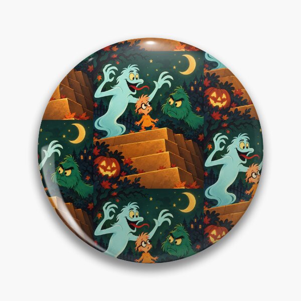 Item preview, Grinch is halloween night Cute Green Monster Halloween Night Retro Illustration Halloween is Green Night designed and sold by AnnaAndVibes.