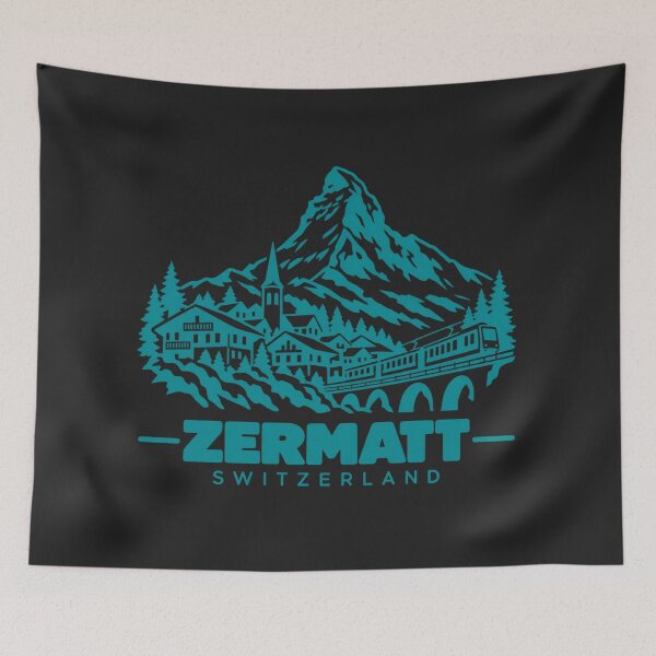 Item preview, Zermatt Switzerland Line Art Landmark Poster designed and sold by CMYKStudio.