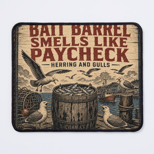 Item preview, Bait Barrel Smells Like Paycheck Funny Lobsterman Herring Gulls designed and sold by BoosterShop.