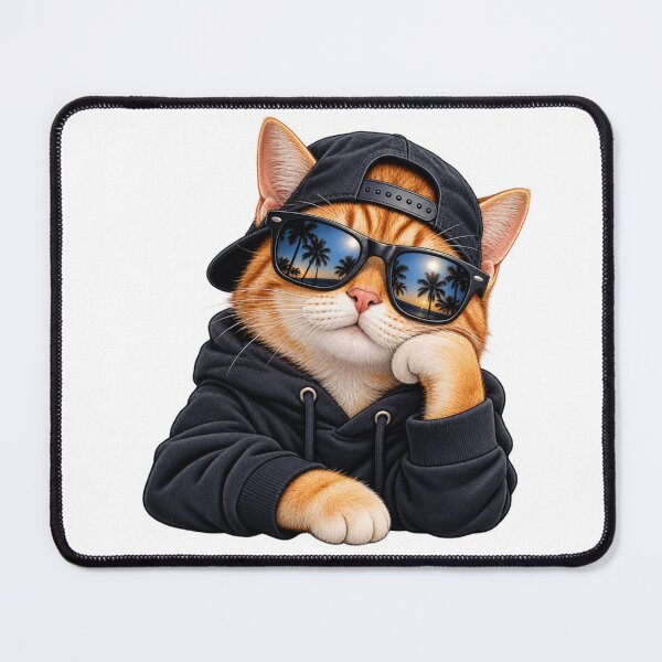Item preview, Cool Orange Cat in Sunglasses – Streetwear Cat designed and sold by ADBIB Design.