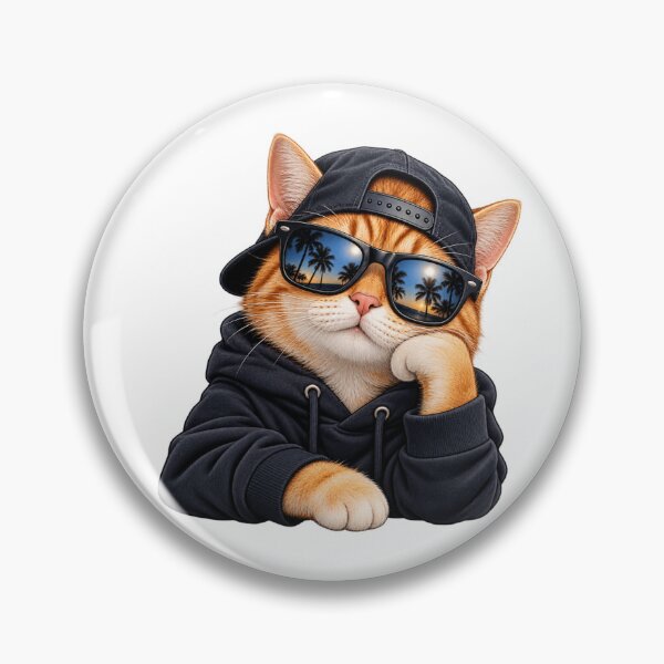 Item preview, Cool Orange Cat in Sunglasses – Streetwear Cat designed and sold by  ADBIB Design.