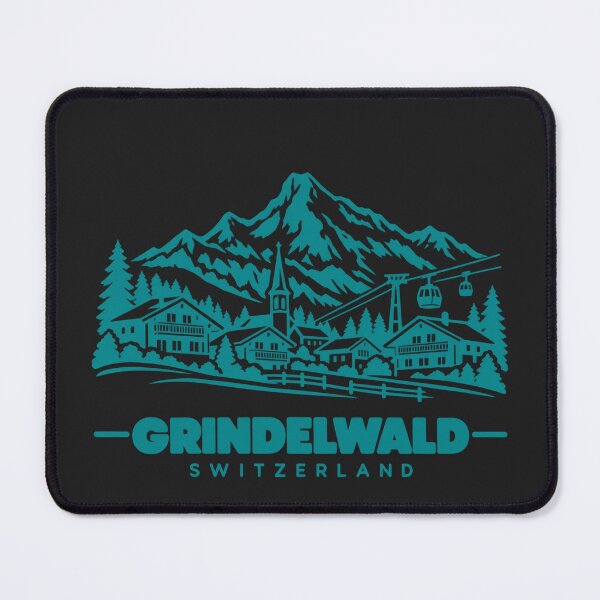Item preview, Grindelwald Switzerland Line Art Landmark Poster designed and sold by CMYKStudio.