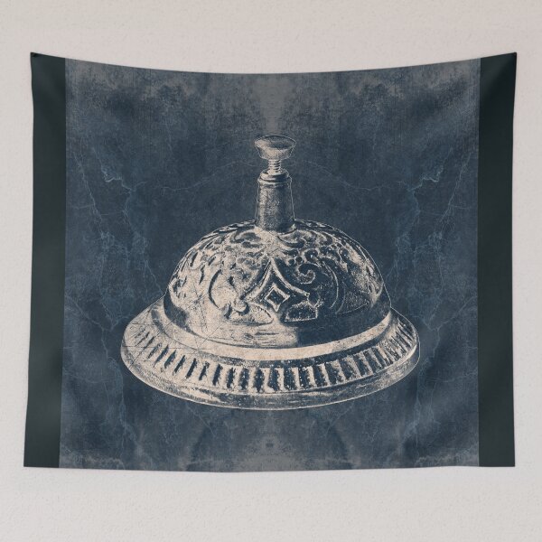 Item preview, Ornate Antique Brass Call Bell Slate Gray designed and sold by Ghoul Enterprises.