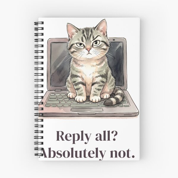 Item preview, Reply All Absolutely Not Funny Office Cat designed and sold by alvixVerse Merch.