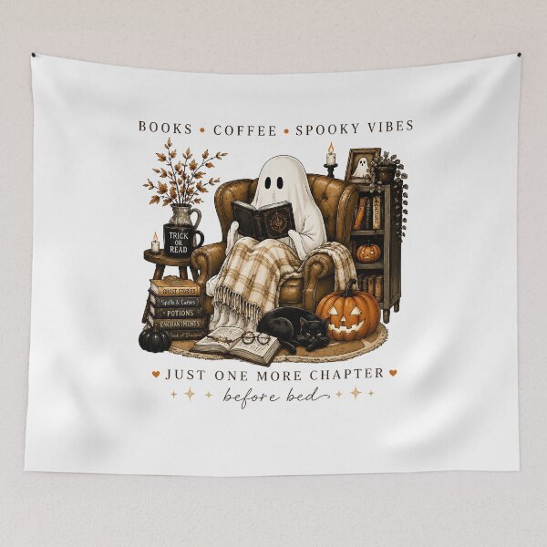 Item preview, Books Coffee Spooky Vibes Just One More Chapter Ghost Reading Graphic designed and sold by Suzyshackfelt.