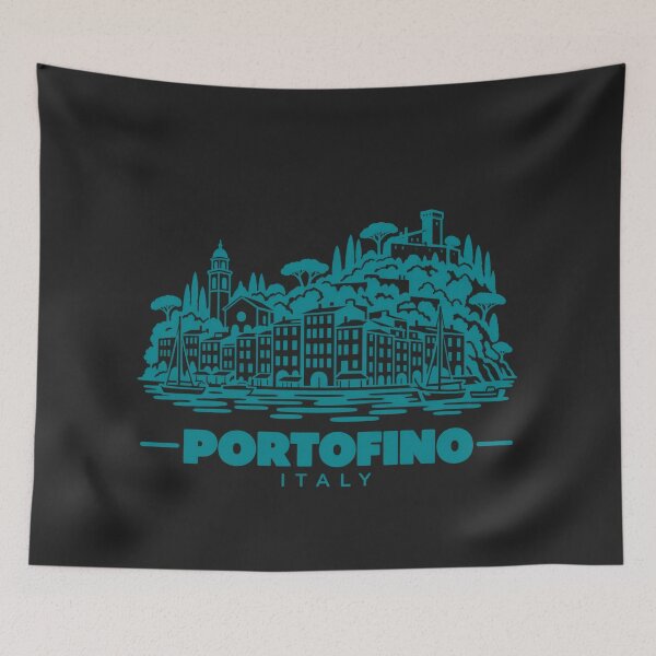 Item preview, Portofino Italy Line Art Coastline Poster designed and sold by CMYKStudio.