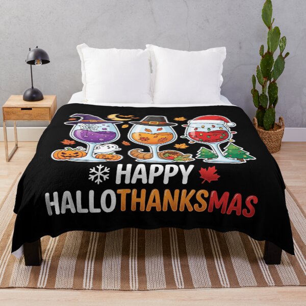 Item preview, Happy Hallothanksmas Verres De Vin Fêtes designed and sold by MizoX7.
