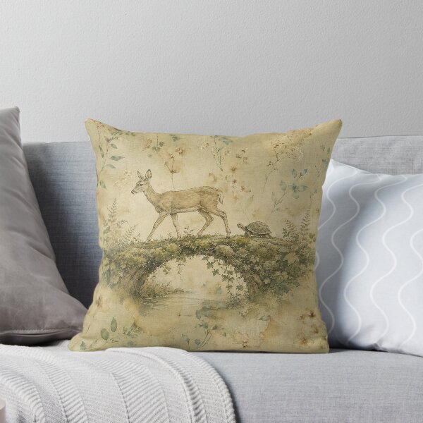 Item preview, Safe Passage White Tailed Deer and Turtle Moss Bridge Print designed and sold by RescueHeart10.