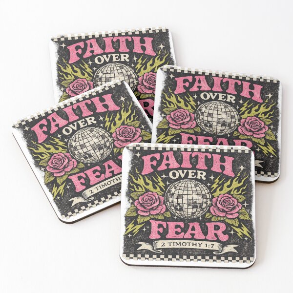 Item preview, Faith Over Fear – 2 Timothy 1:7 Retro Disco Christian Design designed and sold by Ever-and-Amen.