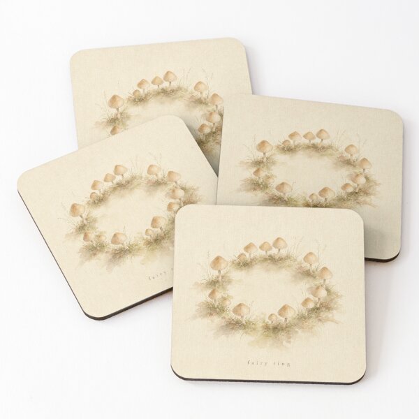 Item preview, Fairy Ring Mushroom Watercolor | Cottagecore Wall Art designed and sold by FixationStudio.