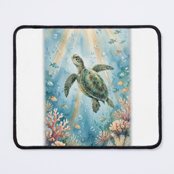 Item preview, Sea Turtle Underwater - Ocean Wildlife Watercolor Tee designed and sold by KERK Art and Design.