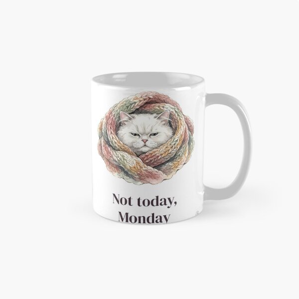Item preview, Not Today Monday Grumpy Cat Under Blanket designed and sold by alvixVerse Merch.